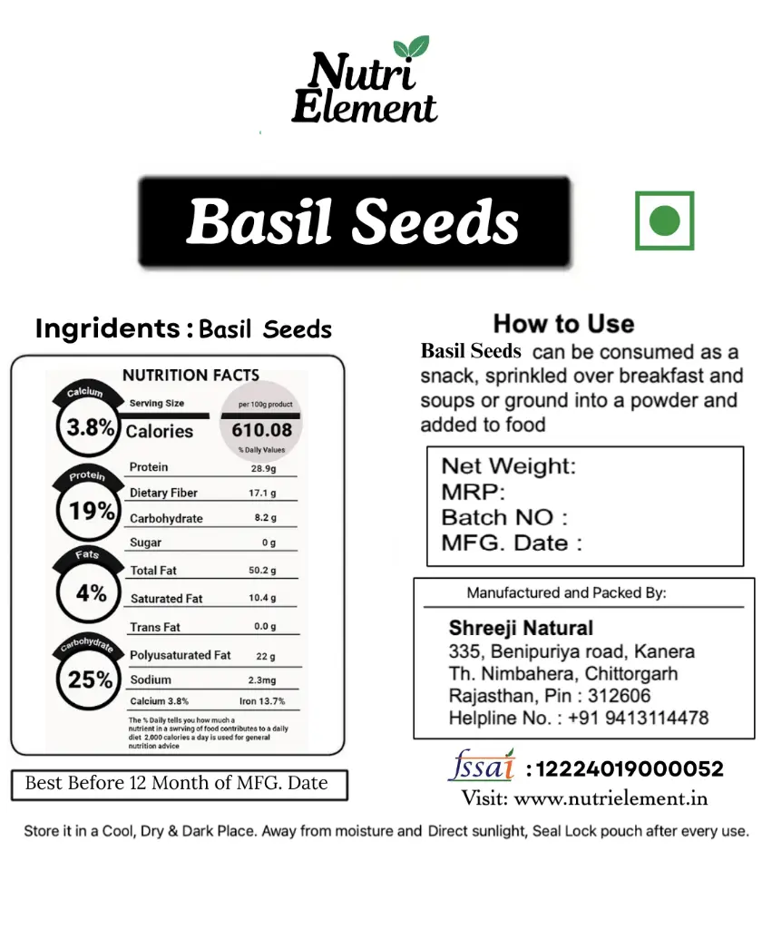 Basil seeds Nutri element Back Side.webp
