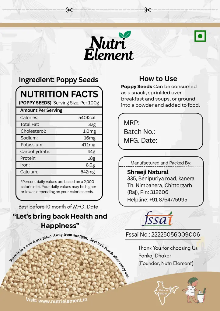 Poppy seeds Nutri element ingredients.webp
